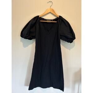 Maeve by Anthropologie womens dress size XS black fitted pouffy sleeves